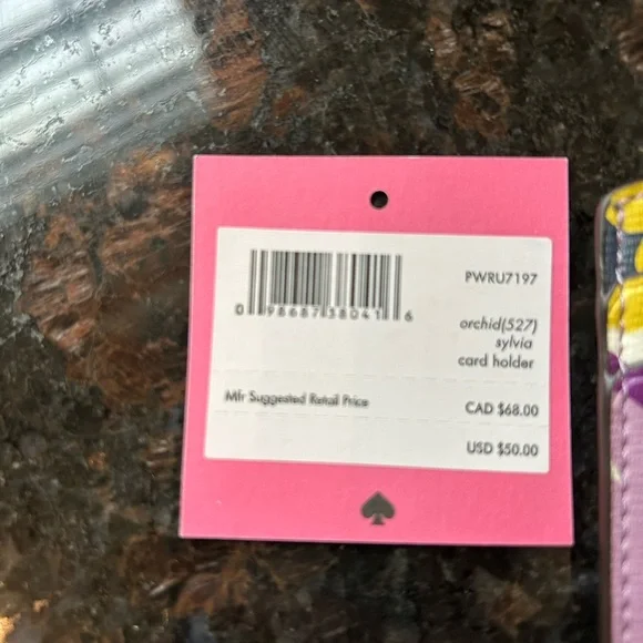 Kate Spade Floral Card Holder - Purple, Yellow, Green - Picture 4 of 4